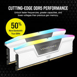 Corsair CMH32GX5M2E6000C36W VENGEANCE RGB DDR5 RAM 32GB (2x16GB) 6000MHz CL36 Intel XMP Desktop Computer Memory -White
