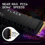 WD WDS400T2XHE BLACK4TB SN850X NVMe Internal Gaming Solid State Drive w/Heatsink compatible Gen4 PCIe M.2 2280Up to 7,300MB/s