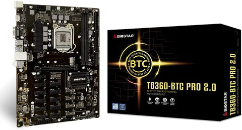 Biostar TB360-BTC PRO 2.0 Ver. 6.x LGA1151 DDR4 Supports DX12/HDCP ATX Motherboard (Best to Crypto-Mining)