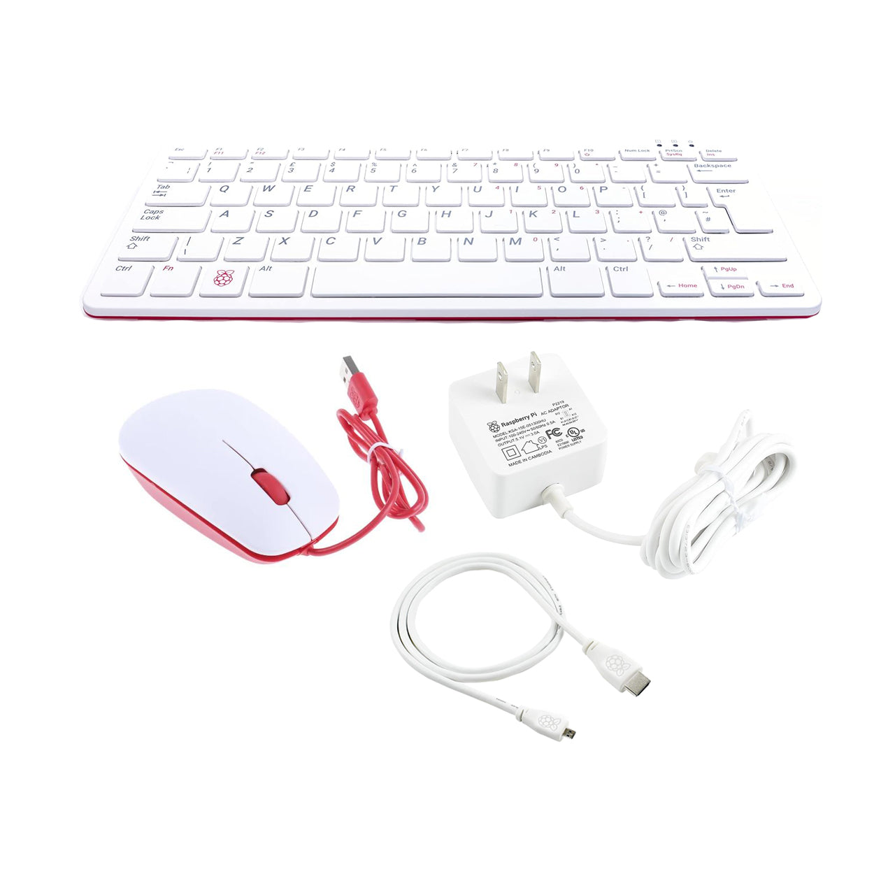 Raspberry PI 400 Official Keyboard w/ Mouse, HDMI Cable, PSU Personal Computer Kit
