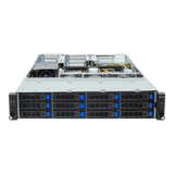 Gigabyte 2U Rack Server - AMD EPYC 8004, 4x PCIe Gen5 GPUs, 1xM.2 Gen3, 12 DIMM Slots, 12x 3.5/2.5 SATA/SAS Bays R243-EG0 Rev. AAL1
