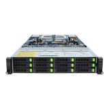 Gigabyte 2U Rack Server - AMD EPYC 9004 Dual CPU, 3x Gen3 M.2, 2+2 Gen5 PCIe Slots, 12+4 Gen5 NVMe/SATA/SAS-4 Bays R283-Z94 Rev. AAD1