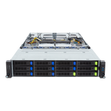Gigabyte 2U Rack Server Barebone - Intel Gen4/Gen5 Xeon Scalable, Dual CPU, 2x Gen5 GPUs, 12x Gen4 NVMe/SATA/SAS Bays (R283-S93 rev. AAF1)