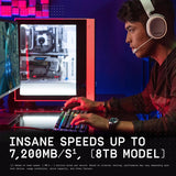 WD BLACK 8TB SN850X NVMe Internal Gaming SSD Solid State Drive - Gen4 PCIe, M.2 2280, Up to 7,200 MB/s WDS800T2X0E