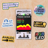 Pimoroni PIM635 Enviro+ Pack add-on for Raspberry Pi Pico and Pico W. It has a built-in colour 1.54" LCD screen