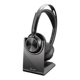 Poly 9T9J5AA#AC3 Voyager Focus 2 USB-C-C Headset +USB-C/A Adapter + Charging Stand + Noise Canceling  USB-C/A