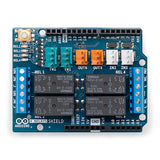 Arduino A000110 4 Relays Shield  allows driving high power loads.