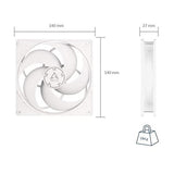 Arctic ACFAN00222A P14 PWM - 140 mm Case Fan with PWM, Pressure-optimised, Very Quiet Motor, Computer, Fan Speed: 200-1700 RPM - White/White