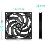 Arctic ACFAN00268A P14 Slim PWM  PST - Pressure-Optimized with PWM Sharing Technology (PST), 140 mm - P-Series, Black