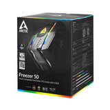 Arctic ACFRE00080A Freezer 50 (incl. A-RGB Controller) - Multi Compatible Dual Tower CPU Cooler with A-RGB CPU Cooler for AMD