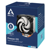 Arctic ACFRE00094A Freezer i35 - Single Tower CPU Cooler, Intel specific, Pressure optimized 120 mm P-fan, 0-1800 RPM, 4 Heat Pipes, incl. MX-5 Thermal Paste (Black)
