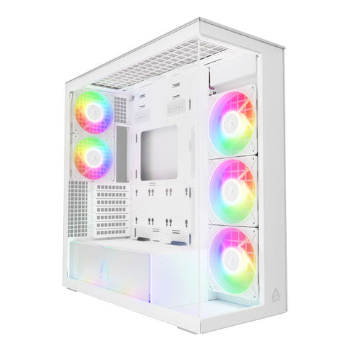Arctic ACPCC00014A Xtender PC Case-Mid Tower-Tempered Glass Panel-Included A-RGB Fans - White