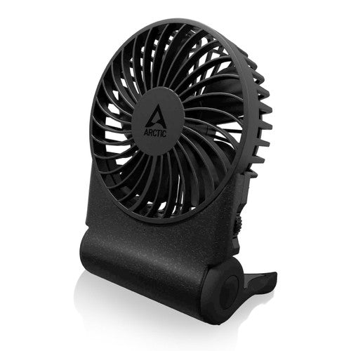 Arctic AEBRZ00027A Summair Rechargeable Handheld Fan w/ Stand, infinite speed, 4-77h , USB-C (incl. USB-A Cable) - Black