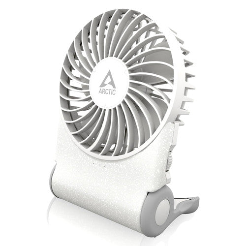 Arctic AEBRZ00029A Summair Rechargeable Handheld Fan w/ Stand, infinite speed, 4-77h, USB-C (incl. USB-A Cable) - White