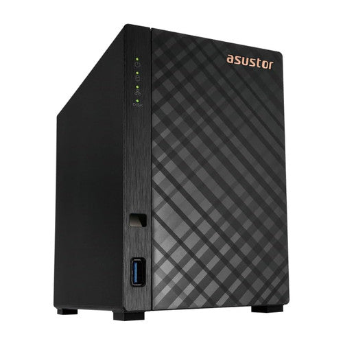 Asustor AS1202T Drivestor 2 Gen 2 ,2 Bay NAS, Quad-Core 1.7GHz CPU, 2.5GbE Port, 1GB DDR4, Three USB 3.0 (Diskless)
