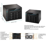 Asustor AS6508T Lockerstor 8 Enterprise 2.1GHz Quad-Core 8-Bay Diskless NAS Network Attached Storage