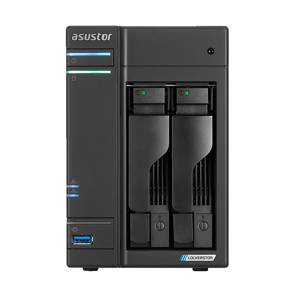 Asustor AS6602T 2Bay NAS Intel Gemini Lake -Refresh Quad-Core 4GB DDR4 SODIMM M.2 Slots Network Attached Storage