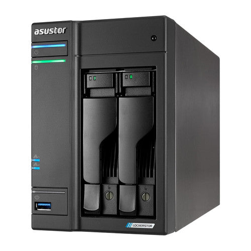 Asustor AS6702T v2 Lockerstor 2 Gen2+ 2 Bay NAS, Quad-Core 2.0GHz CPU, 2x5GbE ,4GB RAM DDR4, 4x M.2 SSD Slots (Diskless)