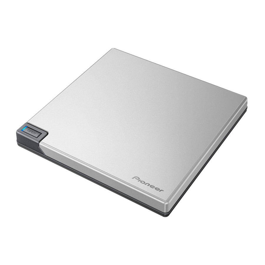 Pioneer BDR-XD08S USB 3.2 Gen1 (USB Type-C) / 2.0 Slim Portable BD/DVD/CD Writer - Silver W/SW