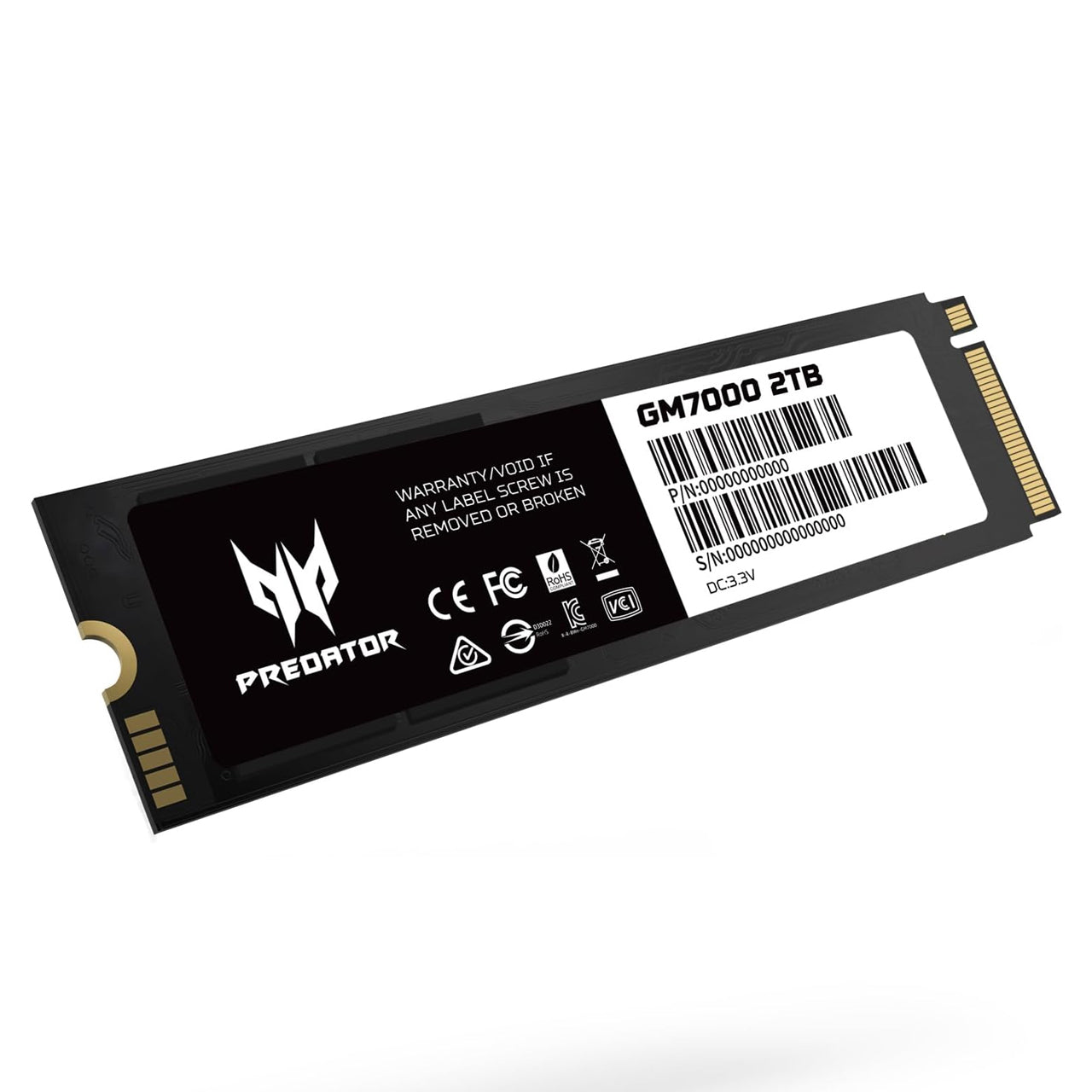 Acer Predator GM7000 2TB NVMe Gen4 Gaming SSD, M.2 2280, Compatible with PS5, PCIe 4.0  Up to 7400MB/s (BL.9BWWR.106)
