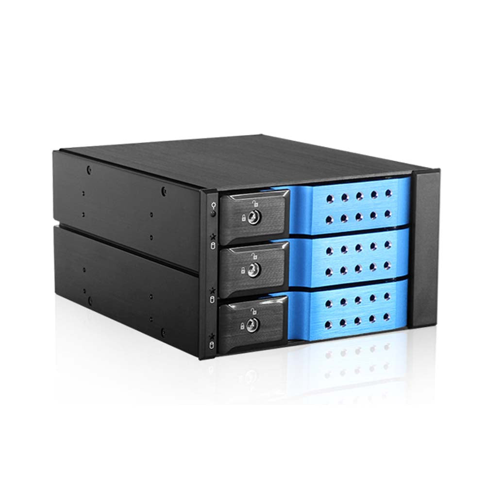 iStarUSA BPN-DE230HD-BLUE 2x5.25" to 3x3.5" 12Gb/s Cage Blue