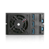 iStarUSA BPN-DE230HD-BLUE 2x5.25" to 3x3.5" 12Gb/s Cage Blue