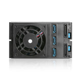 iStarUSA BPN-DE230P-BLACK 2x5.25" to 3x3.5" HDD 12g rack with independent power switch