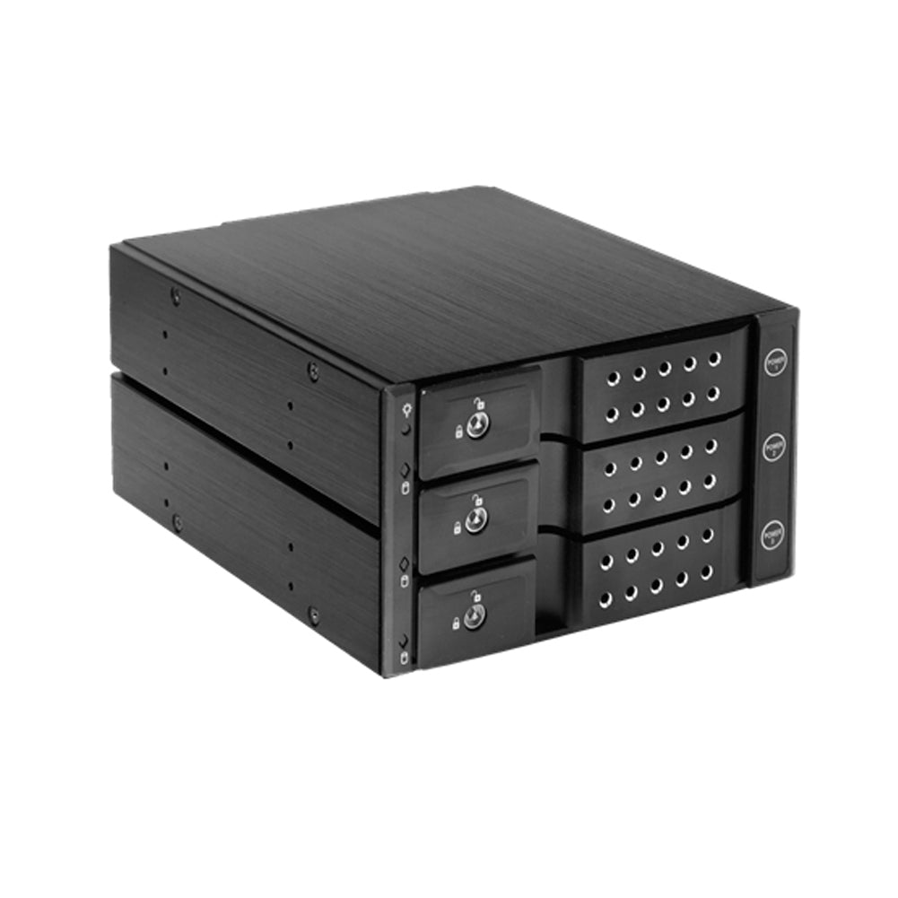iStarUSA BPN-DE230P-BLACK 2x5.25" to 3x3.5" HDD 12g rack with independent power switch