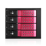 iStarUSA BPN-DE340HD-RED 3x5.25" to 4x3.5" 12Gb/s Cage Red