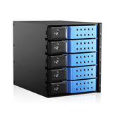 iStarUSA BPN-DE350HD-BLUE 3x5.25" to 5x3.5" 12Gb/s Cage Blue
