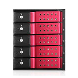 iStarUSA BPN-DE350HD-RED 3x5.25" to 5x3.5" 12Gb/s Cage Red