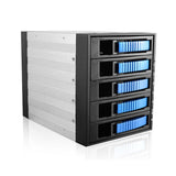 iStarUSA BPU-350HD-BLUE 3x5.25 to 5x3.5 12G Rack Blue