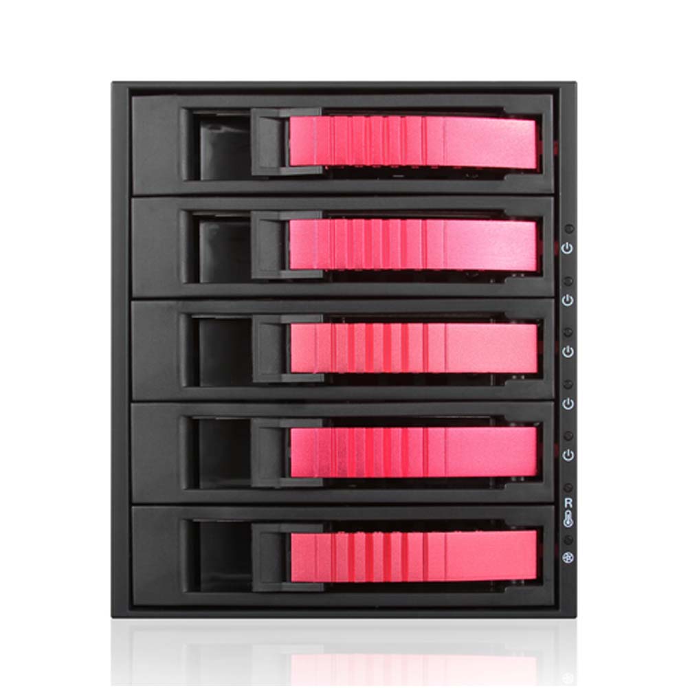 iStarUSA BPU-350HD-RED 3x5.25 to 5x3.5 12G Rack Red