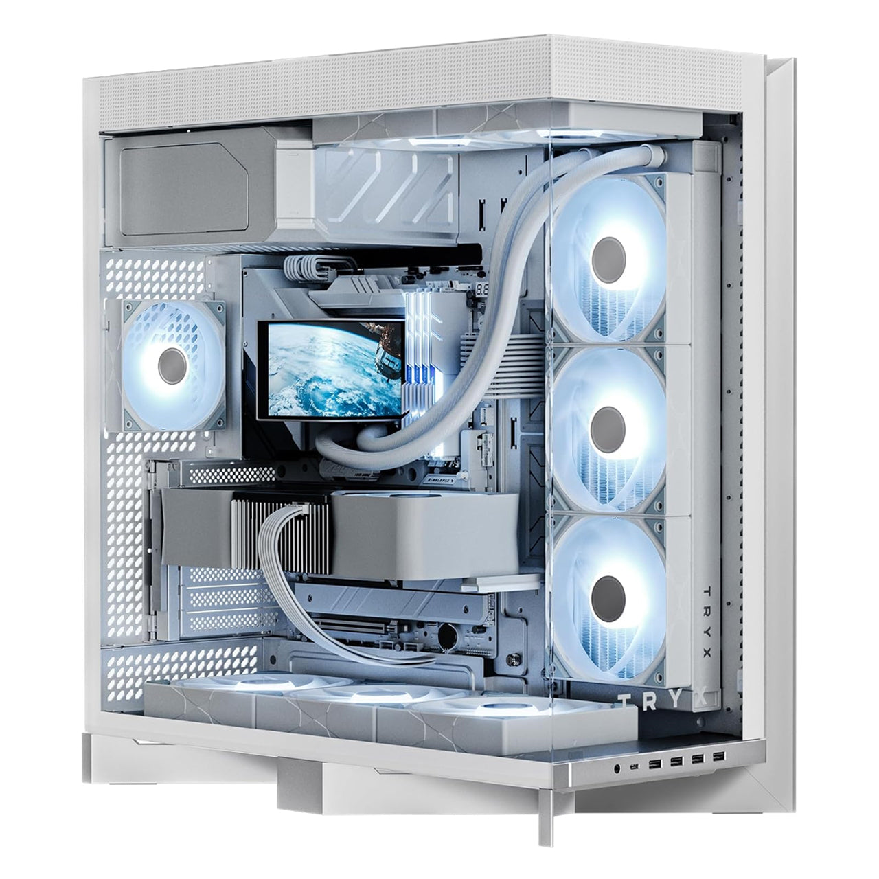 TRYX C-L700N-NN0H-G0W LUCA L70 Midi-Tower Tempered Glass ARGB PC Case - White