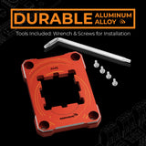 AAAwave AM5 CPU Contact Sealing Frame, Anti-Bending Contact Frame & Fixing Frame,  CPU Guard Protects AM5 Socket Components for Ryzen 7000/8000G/9000 - Red