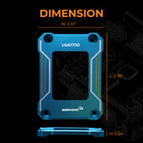 AAAwave LGA1700 CPU Contact Frame, Anti-Bending Fixing Bracket for Intel 12th/13th/14th Gen, Even Pressure CPU Guard, Aluminum Alloy Blue Contact Frame with Screwdriver - Blue