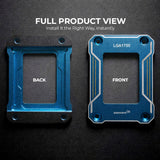 AAAwave LGA1700 CPU Contact Frame, Anti-Bending Fixing Bracket for Intel 12th/13th/14th Gen, Even Pressure CPU Guard, Aluminum Alloy Blue Contact Frame with Screwdriver - Blue