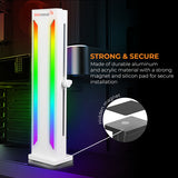 AAAwave AAAGPUBRKT-RGB-WH A-RGB GPU Support Bracket, 5V 3 PIN Adjustable Height GPU Brace with Magnet base (White)