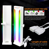 AAAwave AAAGPUBRKT-RGB-WH A-RGB GPU Support Bracket, 5V 3 PIN Adjustable Height GPU Brace with Magnet base (White)