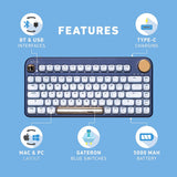 AZIO IK105 IZO Wireless Mechanical Keyboard with Blue Switches in Blue Iris