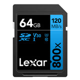 Lexar LSD0800064G-BNNNU High-Performance 800x 64GB  SDXC UHS-I Cards, Up to 120MB/s Read, for Point-and-Shoot Cameras