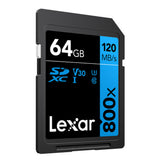 Lexar LSD0800064G-BNNNU High-Performance 800x 64GB  SDXC UHS-I Cards, Up to 120MB/s Read, for Point-and-Shoot Cameras