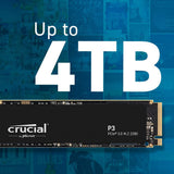 Crucial CT500P3SSD8 P3 500GB PCIe 3.0 3D NAND NVMe M.2 SSD, up to 3500MB/s Internal Solid State Drive