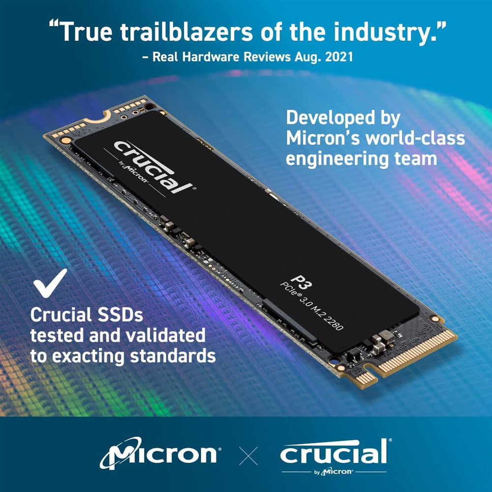 Crucial P3 2TB PCIe 3.0 3D NAND NVMe M.2 SSD, up to 3500MB/s