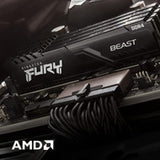 Kingston KF436C18BB/16 FURY Beast 16GB 3600MHz DDR4 CL18 Desktop Memory Single Stick, Black