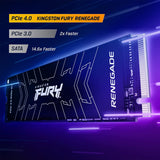Kingston SFYRS/1000G  Fury Renegade 1TB PCIe Gen 4.0 NVMe M.2 Internal Gaming SSD | Up to 7300 MB/s | Works with PS5