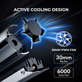 Titanium Micro Nitro Flex M.2 SSD M.2 2280 SSD Rocket Heatsink Built-in 30mm PWM Cooling Fan TMHSFM9NITROFLEX