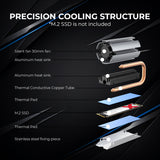 Titanium Micro Nitro Flex M.2 SSD M.2 2280 SSD Rocket Heatsink Built-in 30mm PWM Cooling Fan TMHSFM9NITROFLEX
