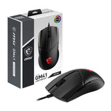 MSI CLUTCH GM41 LIGHTWEIGHT Gaming Mouse, 16,000 DPI, 60M Omron Switches, RGB Mystic Light,6 Programmable Buttons, PC/Mac