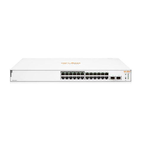 HPE Networking Instant On 1830 24-Port Gb | 12-Port Class 4 PoE Smart Switch (195W) - 24x 1G | 2X SFP | US Cord | JL813A#ABA